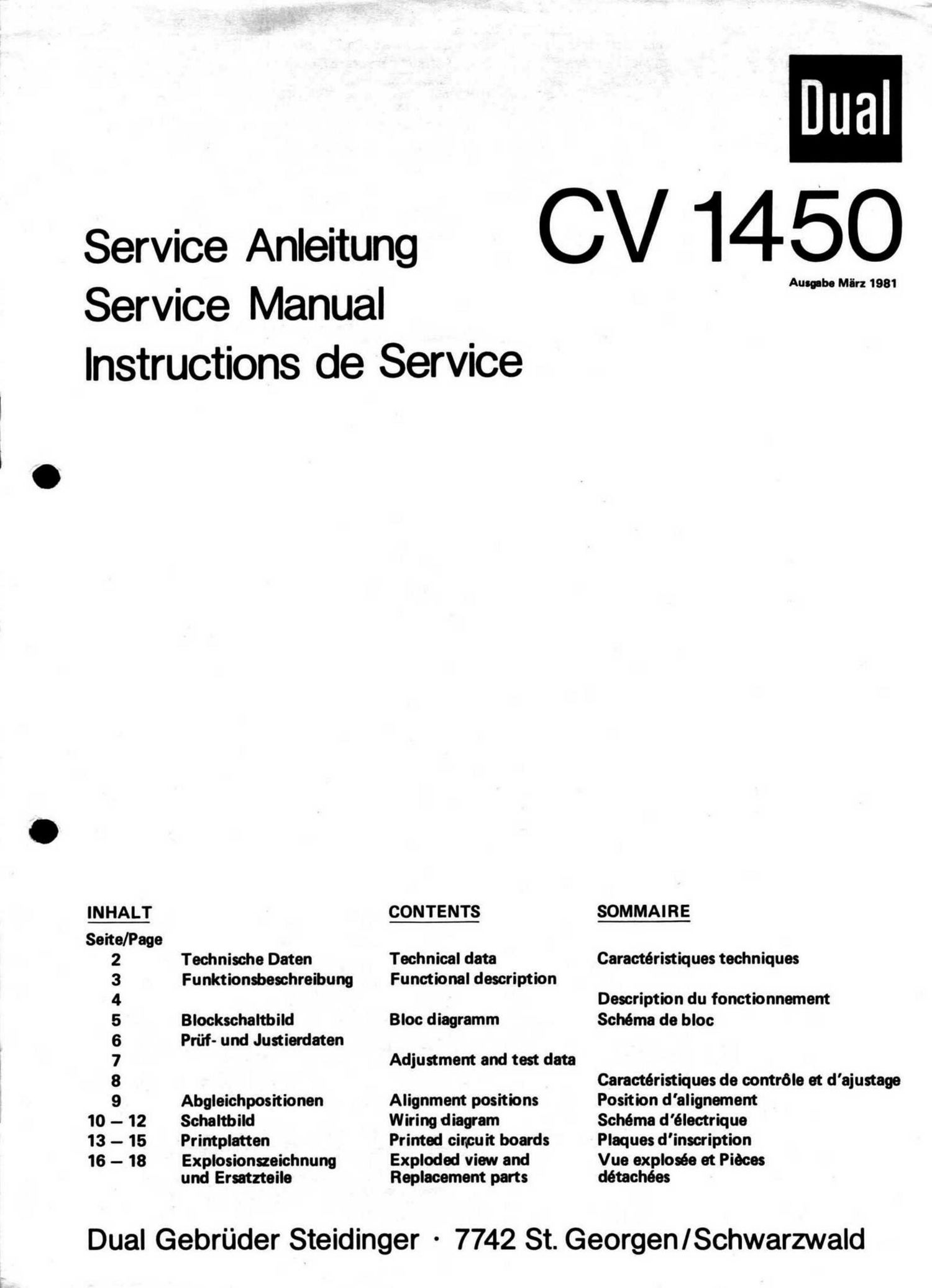 Dual CV 1450 Service Manual (1)